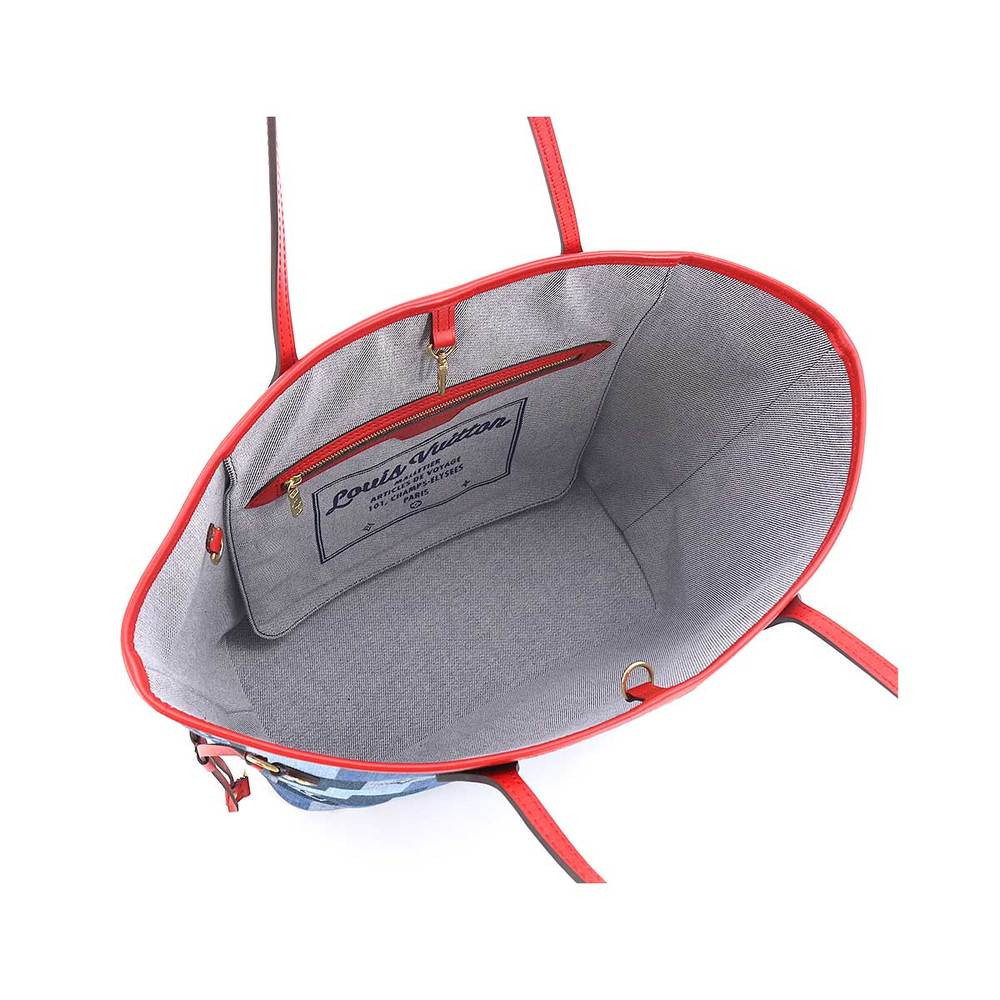 Louis Vuitton Patchwork Denim Monogram Neverfull … - image 6